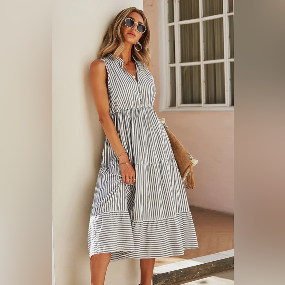 Brovave Green Sleeveless Summer Dress Size M